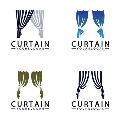 Curtain Logo Vector Illustration Design Template 10835993 Vector Art At