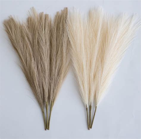 ChagoArt Pampas Grass Decor Tall Faux Pampas Grass Small 17 6 Stems