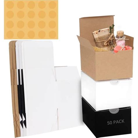 Lot De Boite Cadeau Marron Blanche Et Noire Boite Papier Kraft