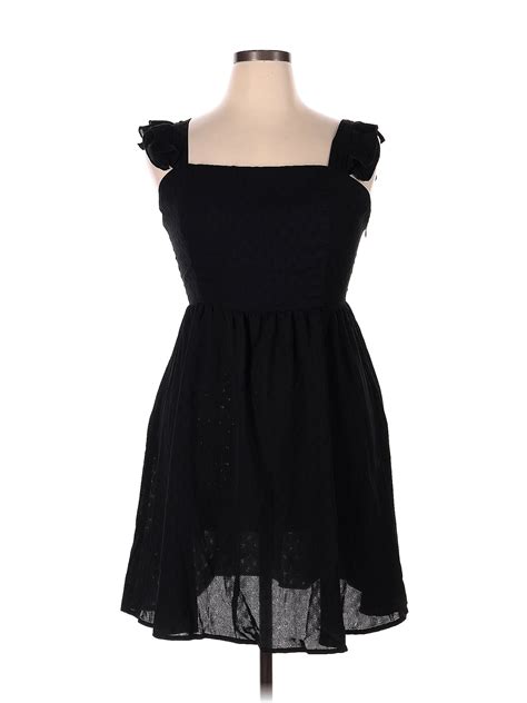 Shein 100 Polyester Solid Black Cocktail Dress Size Xl 57 Off Thredup