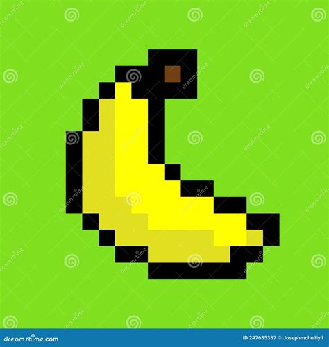 Pixel Bananas Vector Illustration White Background Isolated