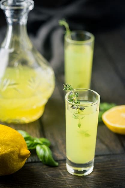 Premium Photo Traditional Italian Lemon Liqueur Limoncello And Fresh