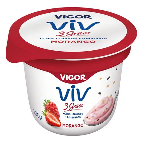 Iogurte Integral Morango Vigor Viv 3 Grãos Pote 100g Vigor Mercadolivre