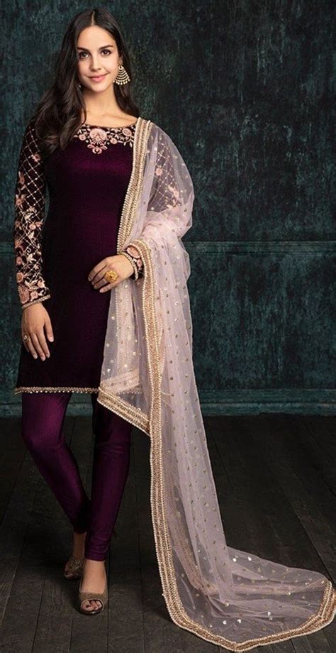 Velvet Dress Design For Plus Size Women Indian Designer Suits Indian