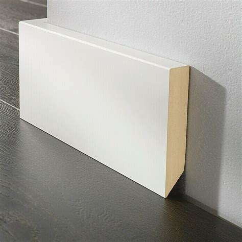 LOGOCLIC Sockelleiste Weiß 260 cm x 17 mm x 100 mm MDF Weiß Gerade