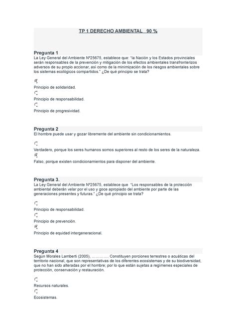 TP 1 Derecho Ambiental 90 TP 1 DERECHO AMBIENTAL 90 Pregunta 1 La