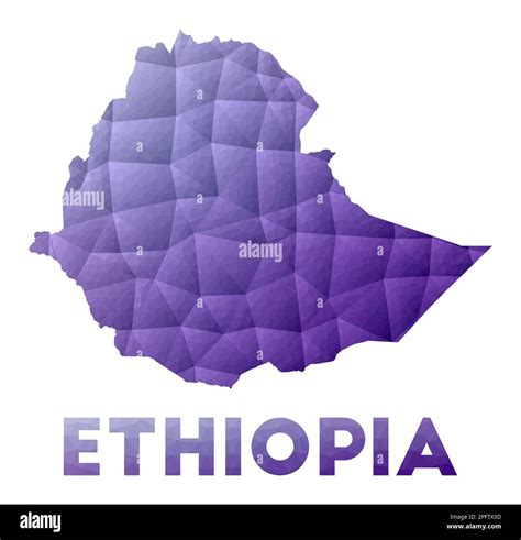 Map Of Ethiopia Low Poly Illustration Of The Country Purple Geometric