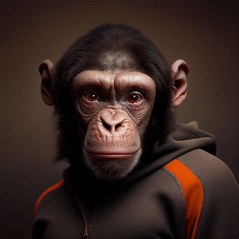 Premium AI Image | Realistic lifelike chimpanzee in sport sporty workout exercise outfit