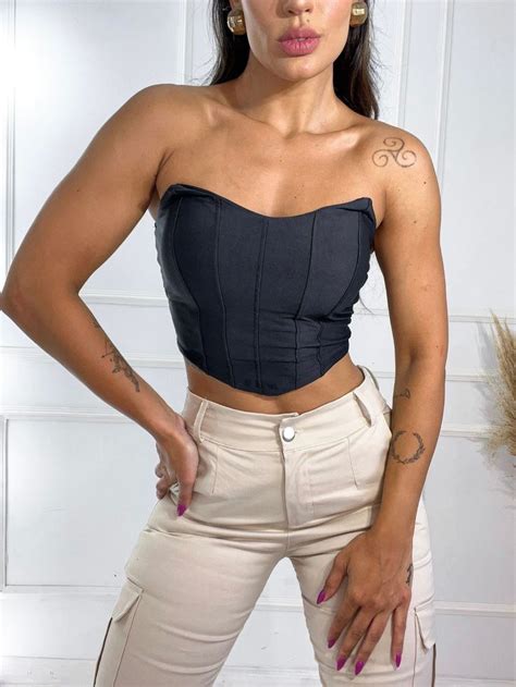 Cropped Top Corset Corselet Morcego Suplex Bojo Tomara Que Caia