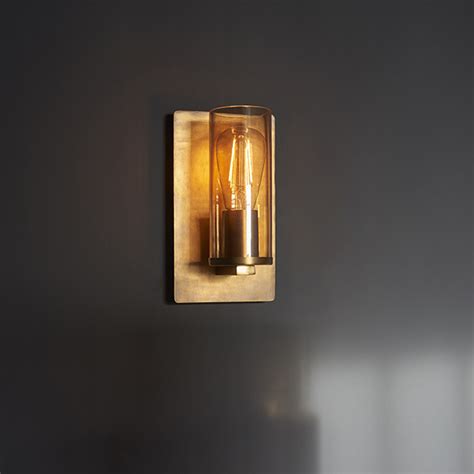 Malton Luxury Industrial Antique Brass Patina Wall Light Lightbox