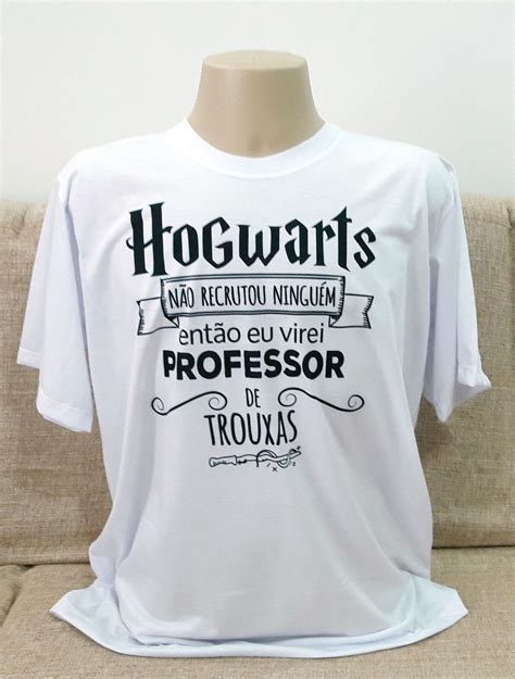 Camiseta Branca Harry Potter Hogwarts Carreira Profissão Elo7