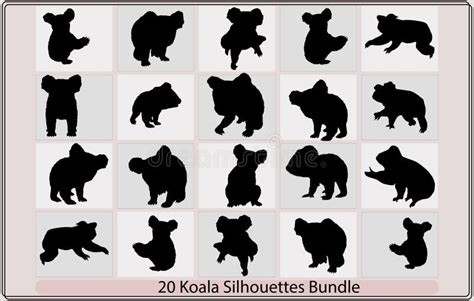 Koala Vector Silhouette Iconscute Vector Koalablack Silhouette Of