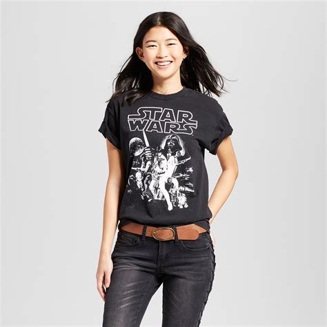 Womens Star Wars Iconic Characters Distressed Graphic T Shirt Juniors