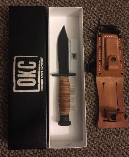 Us Military Okc Ontario Knife 499 Pilots Survival Knife With Leather