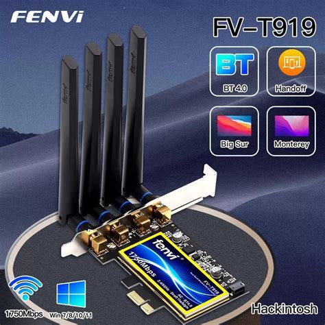 Fenvi FV T919 1750Mbps Dual Band BT 4 0 Broadcom BCM94360CD Hackintosh