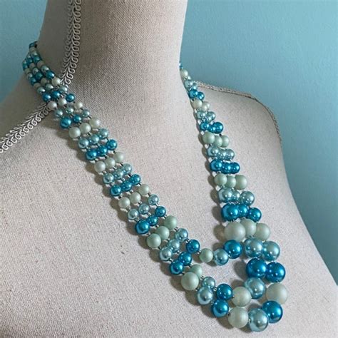 Mid Century Three Strand Unsigned Japan Shades Of Blu Gem