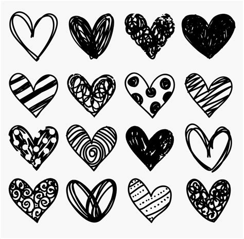 Black And White Hearts Clipart, HD Png Download , Transparent Png Image ...