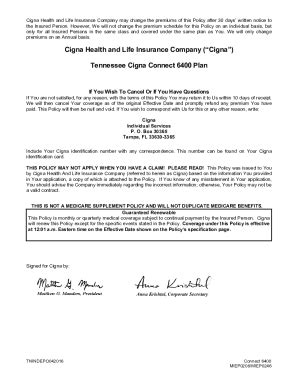 Fillable Online Tn Cigna Connect Miep Miep Off Fax Email