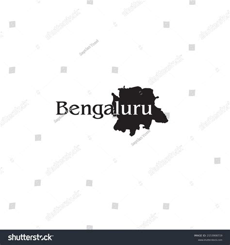 Bengaluru Map Black Lettering Design On Stock Vector Royalty Free