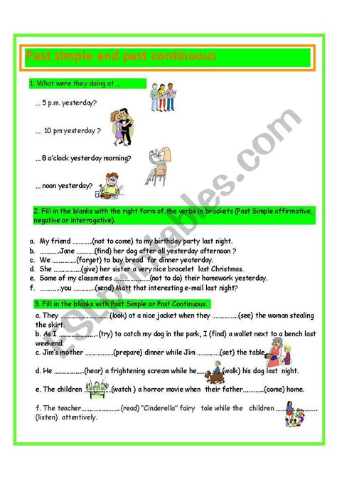 Past Simple And Past Continuous Esl Worksheet By Gghionul