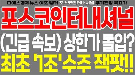 포스코인터내셔널 긴급 속보 상한가 돌입 최초 1조 수주 잭팟 Feat디에스경제뉴스 여포 앵커 포스코