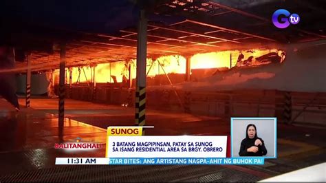 Batang Magpipinsan Patay Sa Sunog Sa Isang Residential Area Sa Brgy