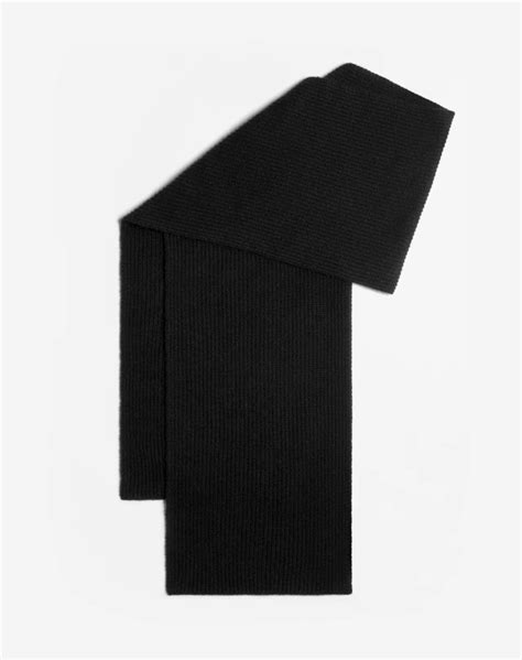 Men S Black Black Ribbed Classic Cashmere Scarf Dunhill ES