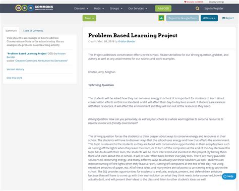 Problem Based Learning Project Oer Commons