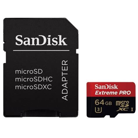 SanDisk Extreme PRO 64GB Micro SDXC 95MB 4K Memory Card With Adapter