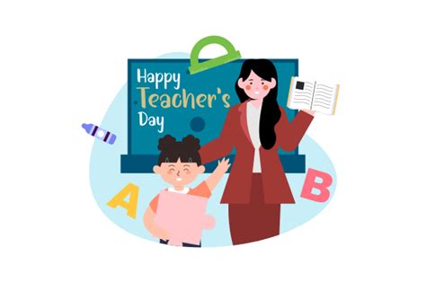 Happy Teacher Day Illustration Vector Graphic By Deemka Studio