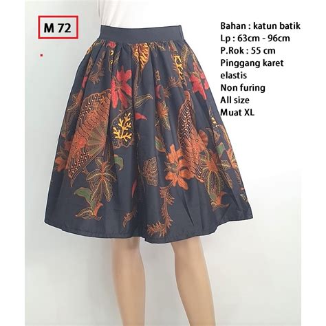 Jual Rok Klok Batik Pendek Mona M022 Shopee Indonesia