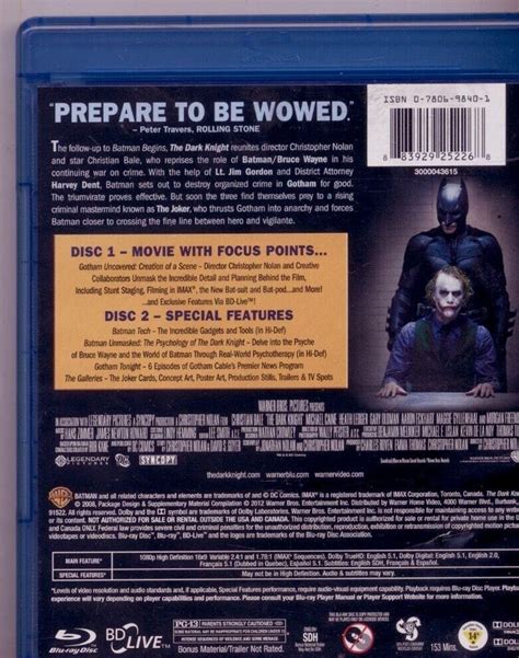 The Dark Knight On Blu Ray Christian Bale Michael Caine Heath Ledger