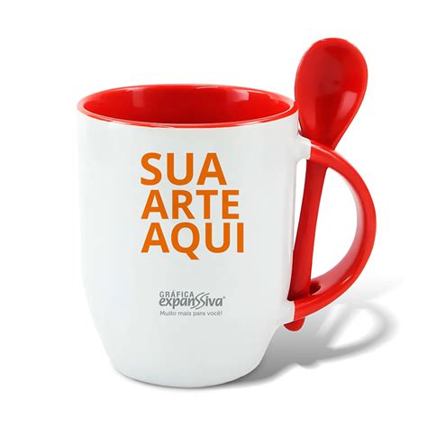 Caneca De Porcelana Colher Personalizada No Elo Studio Keep