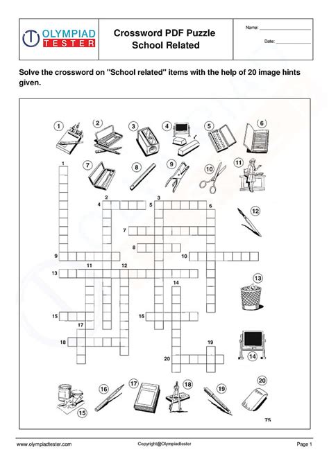 Grade 8 Science Crossword Puzzles