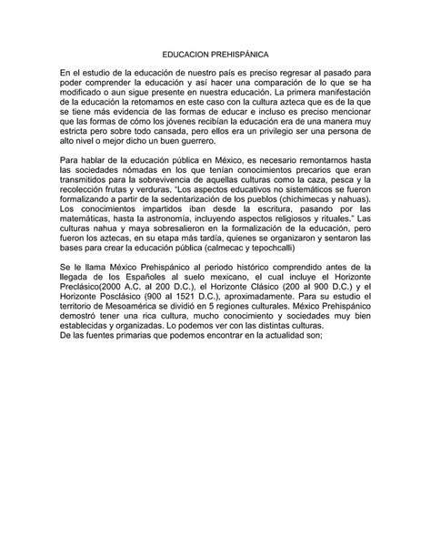 Educacion prehispánica PDF