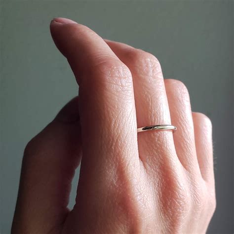 2mm Thick Full Round Band In Solid 14k Gold Wedding Band In Etsy