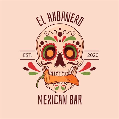 Premium Vector Hand Drawn Mexican Bar Logo