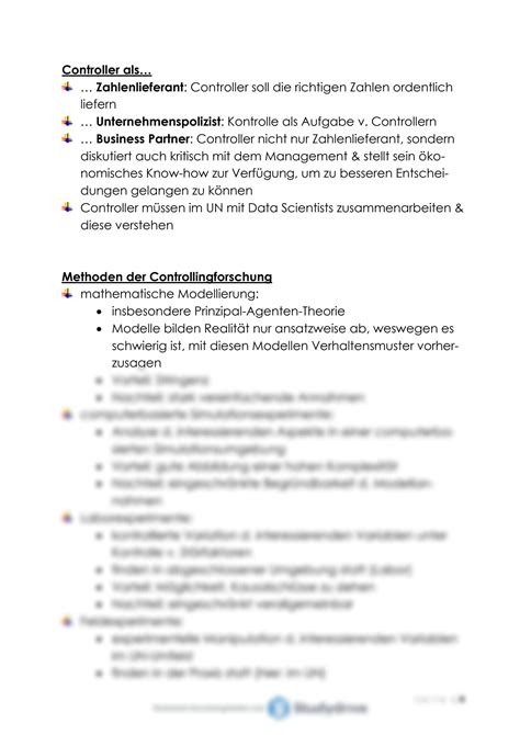 SOLUTION Komplette Zusammenfassung Grundlagen Des Controlling 1