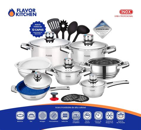 Batería De Cocina Flavor Kitchen Profesional 20 Piezas