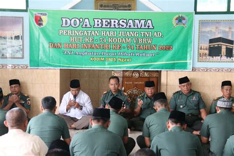 Kodim Ngawi Gelar Do A Bersama Peringati Hjk Tni Ad Hari Infanteri Tni