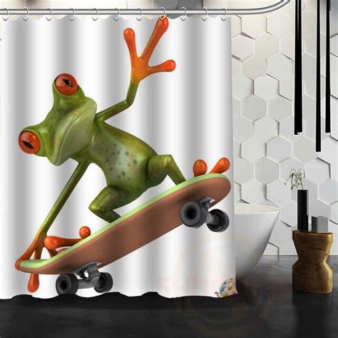 Best Nice Custom 3d Funny Frog Shower Curtain Bath Curtain Waterproof