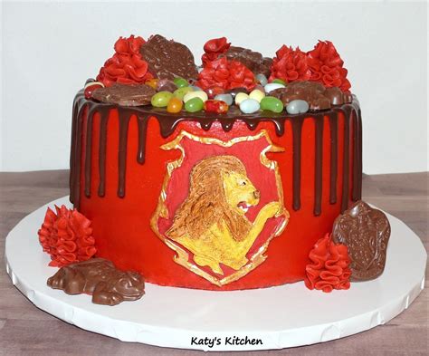 Katy S Kitchen Harry Potter Gryffindor Chocolate Drip Cake