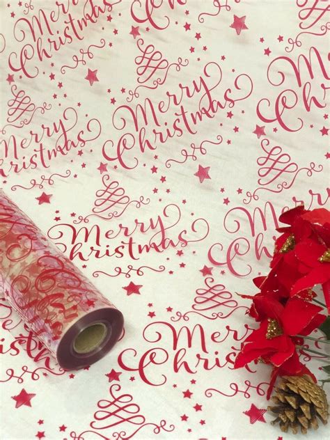 Merry Christmas Red Cellophane Wrapping Paper Christmas Party Hampers