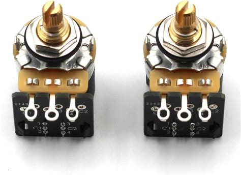 CTS Lot de 2 potentiomètres coniques audio 500 K Push Pull avec schéma