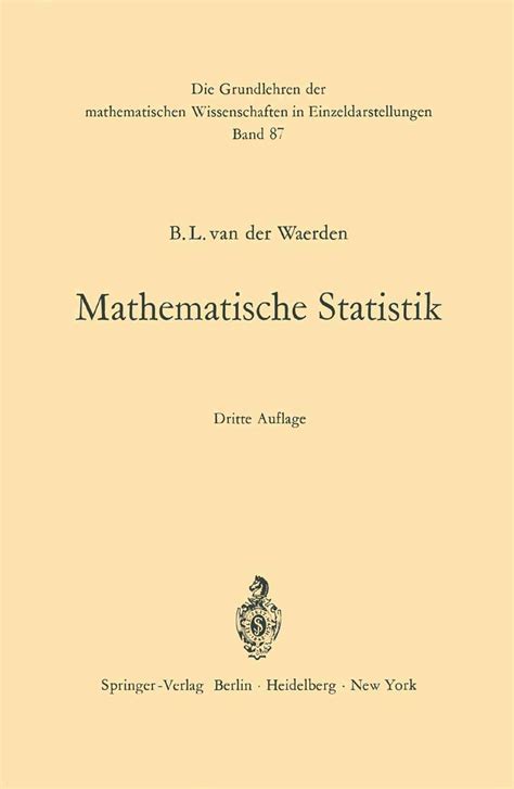 Amazon Mathematische Statistik Grundlehren Der Mathematischen