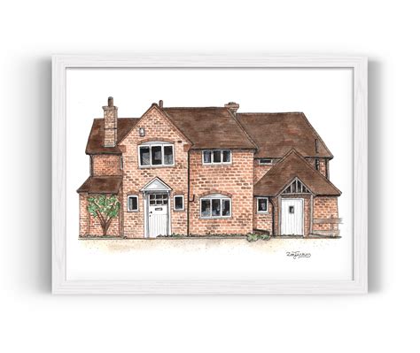 Custom House Portrait House Drawing House Illustration House