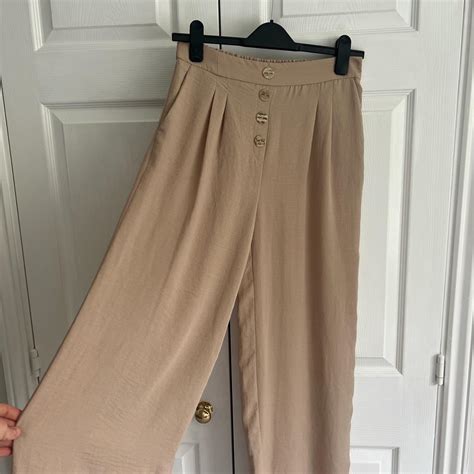 Beige Nude Floaty Trousers Primark Worn Once Size Depop