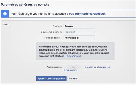 Facebook Comment Changer Son Nom Sur Le R Seau Social