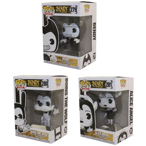 Funko Pop Games Bendy And The Ink Machine S1 Vinyl Figures Set Of 3 Bendy Boris And Alice