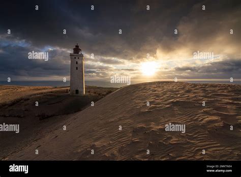 Sunset At Rubjerg Knude Fyr Lighthouse On Rubjerg Knude Shifting Sand